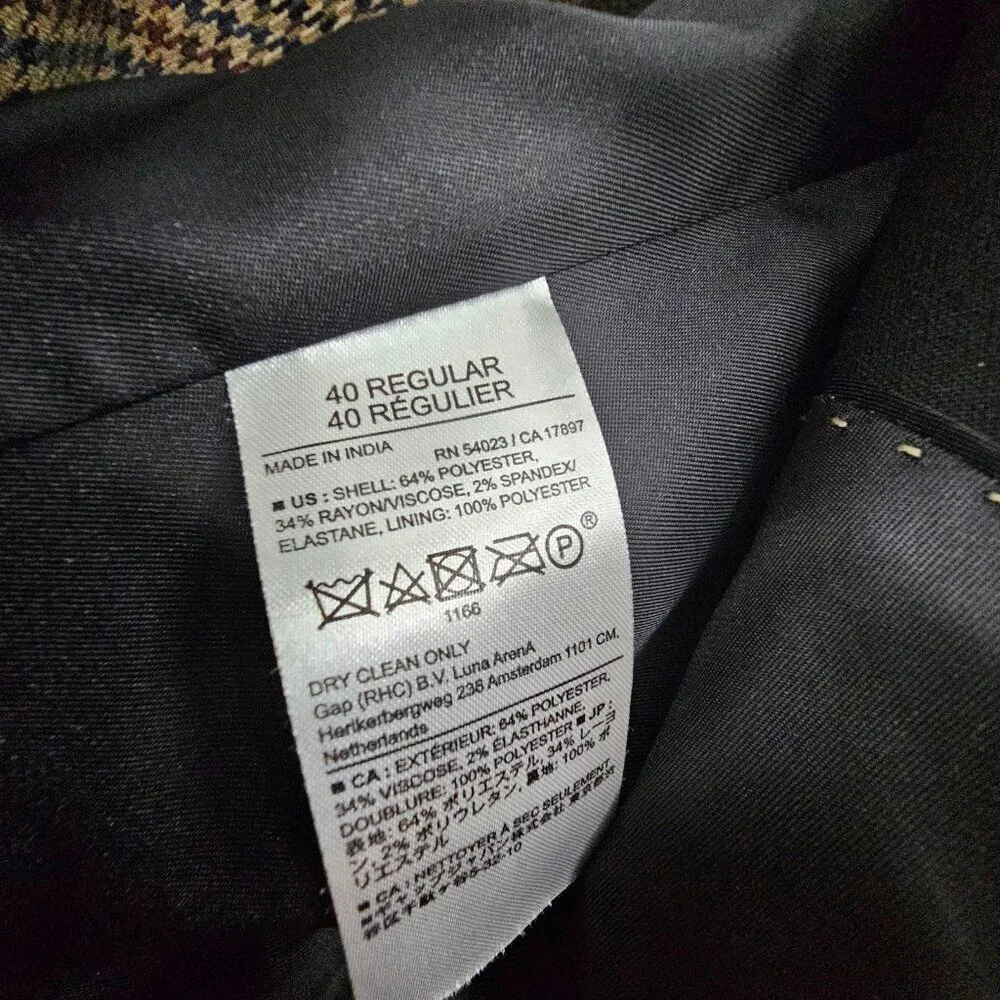 Banana Republic 40R Black Solid 2-Button Sport Coat Blazer Jacket T228